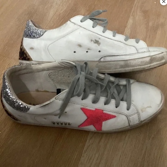 Rare Golden Goose ✨ Pink Star + Glitter Heel + Leopard Print — Timeless & Preppy - Picture 2 of 8